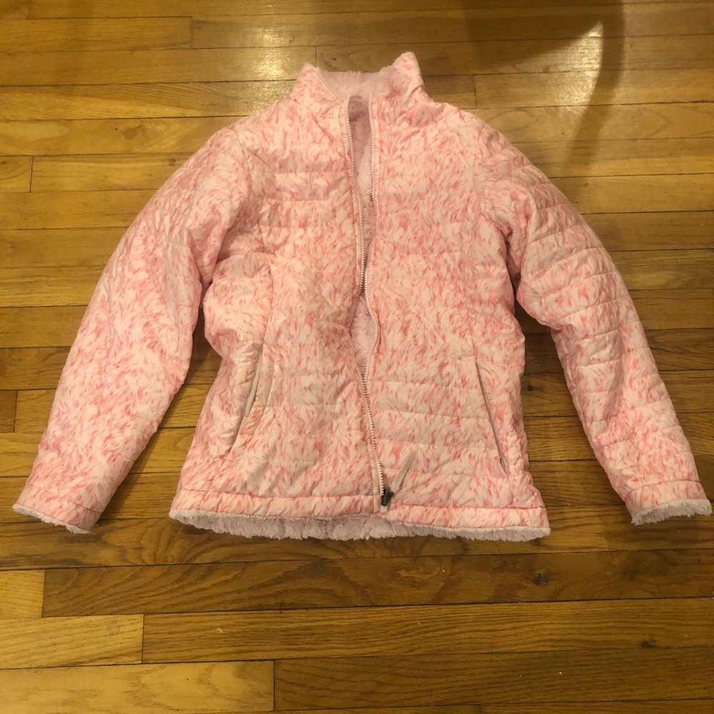 The North Face reversible fuzzy puffer
